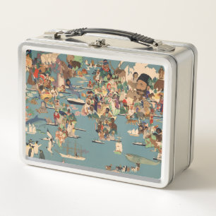 Pictorial Map of the World Metal Lunch Box