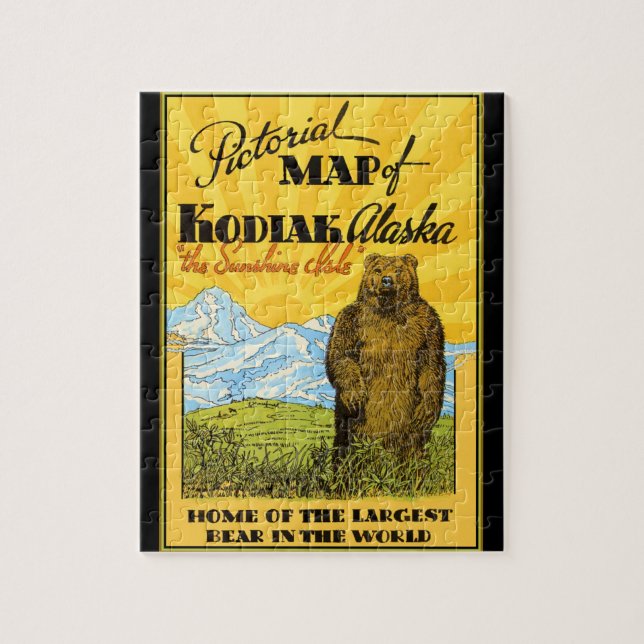 Pictorial Poster Kodiak Alaska Bear Puzzle (Vertical)