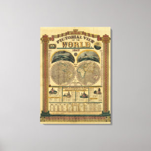 Pictorial View of the World Canvas Print