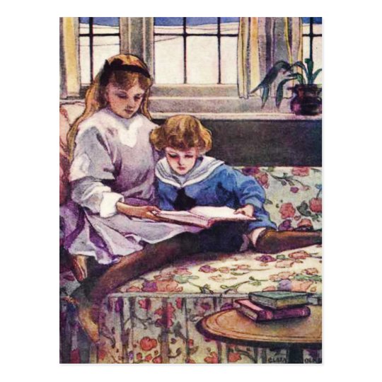 Picture Books in Winter Fine Art Postcard