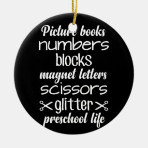 Picture Books Numbers Blocks Magnet Letters Ceramic Tree Decoration