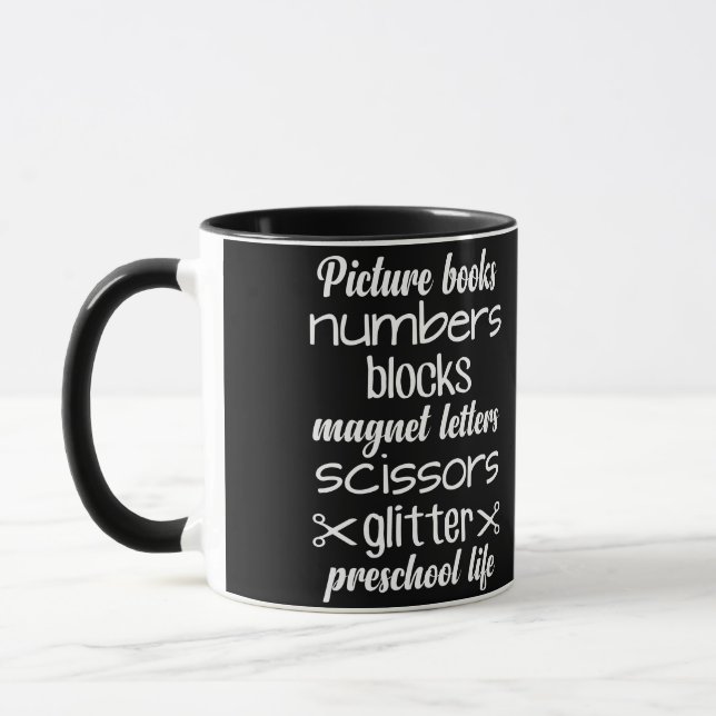 Picture Books Numbers Blocks Magnet Letters Mug (Left)
