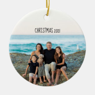 Picture Custom Text Personalised Ceramic Tree Decoration