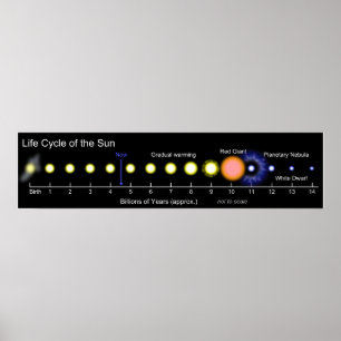 Picture Diagram of the Solar Life Cycle of the Sun Poster
