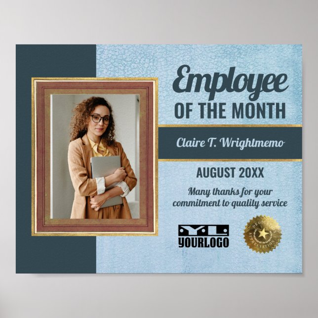 Picture frame photo display employee of the month poster (Front)