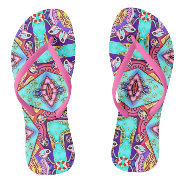 PICTURE FRAMES DESIGNER COLLAGE FLIP FLOPS (Footbed)