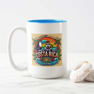 Picture Moving to Costa Rica Two-Tone Coffee Mug