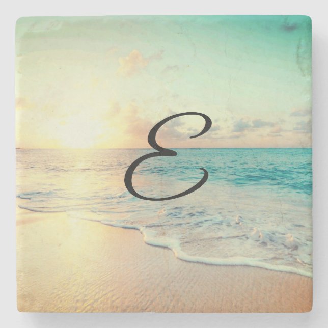 Picture of a Beach at Sunrise Stone Coaster (Front)