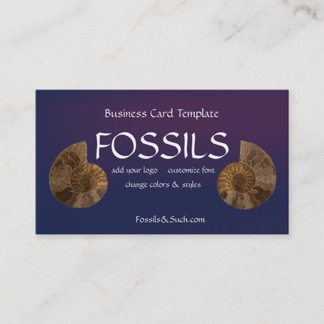 Picture of Ammonites Fossils Business Card (Front)