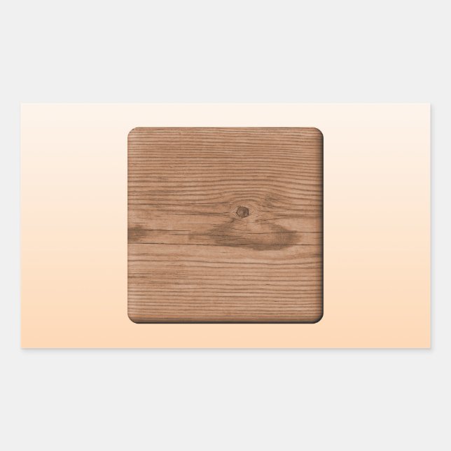 Picture of Brown Wood. Rectangular Sticker (Front)