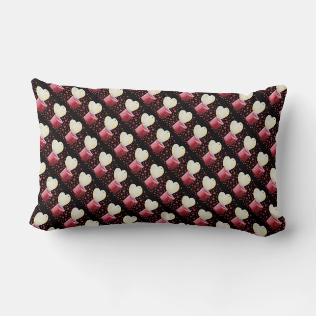 picture of candle with flame shaped like a heart lumbar cushion (Back)