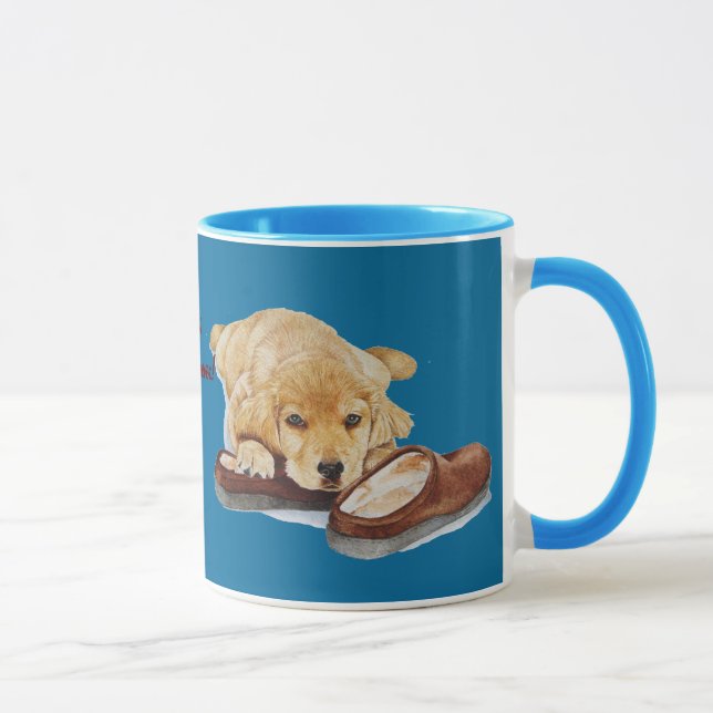 picture of cute golden retriever puppy dog mug (Right)
