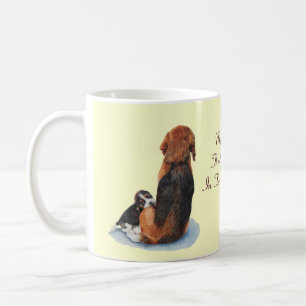 picture of cute puppy beagle cuddling mum dog coffee mug