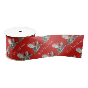 picture of cute santa getting ready for christmas satin ribbon