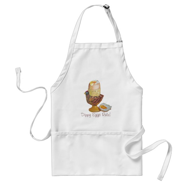 picture of dippy egg in chicken shaped egg cup fun standard apron (Front)