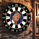 Picture of Donald Trump Dartboard<br><div class="desc">Picture of Donald Trump Dart Board. With the words Bad, Good on it in black text. You can change the text if you like.</div>
