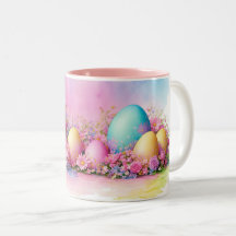 picture of Easter eggs created in watercolor style