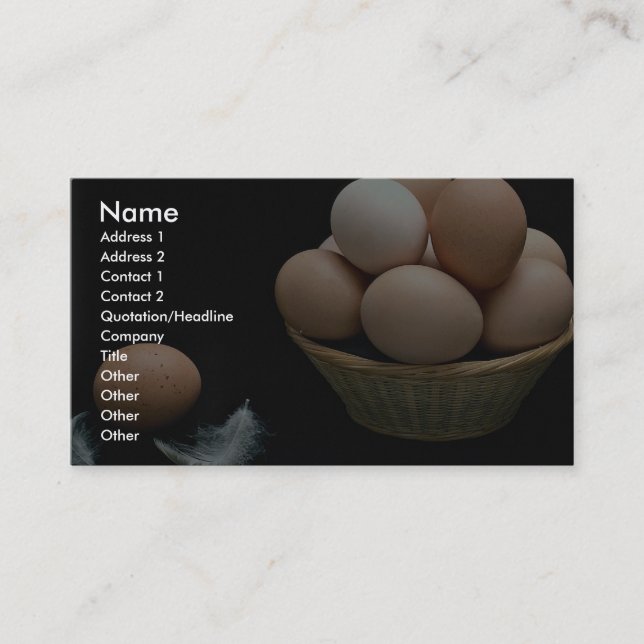 Picture of Eggs arranged in a bowl Business Card (Front)