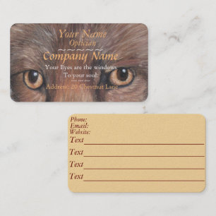picture of fox eyes original art opticians business card