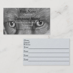 picture of fox eyes original art opticians business card