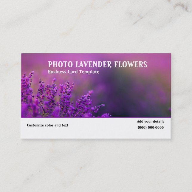 Picture of Lavender Flowers Business Card (Front)