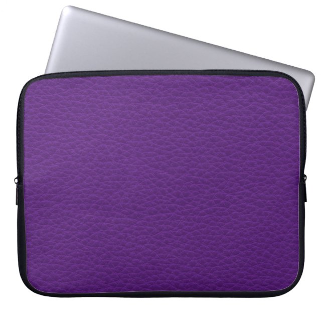 Picture of Purple Leather. Laptop Sleeve (Front)