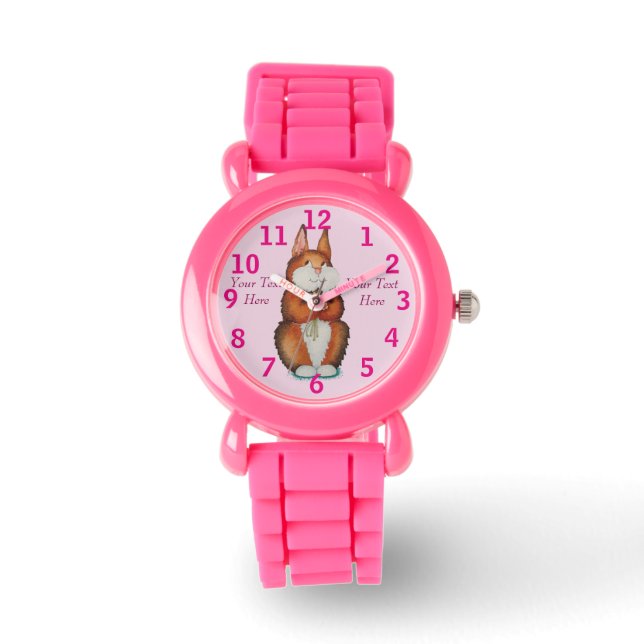 picture of smiling cute bunny rabbit watch (Front)