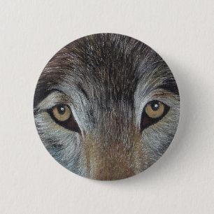 picture of soulful wolves eyes wildlife 6 cm round badge