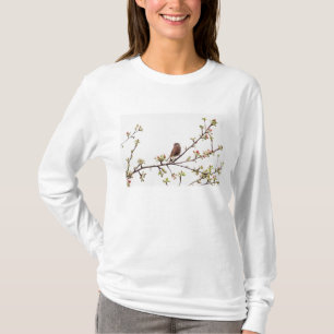 Picture of Sparrow Singing in Flowering Tree T-Shirt