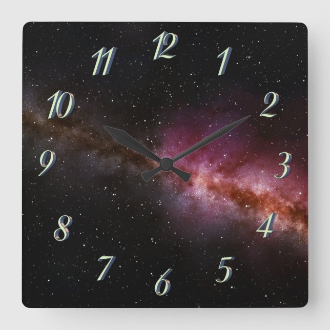Picture of the universe square wall clock (Front)