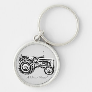 picture of vintage Grey massey fergison tractor Key Ring