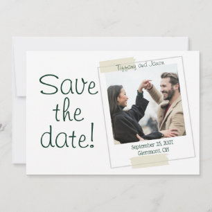 Picture Perfect Forest Green Text Save the Date Invitation