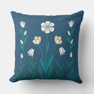 Picture Perfect Garden Navy Blue Cushion