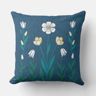 Picture Perfect Garden Navy Blue Cushion