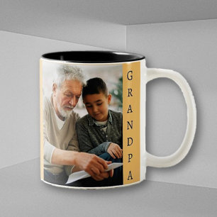 Picture perfect gift for Grandpa Two-Tone Coffee Mug