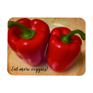 Picture Perfect Red Peppers Magnet
