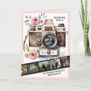 Picture Perfect Vintage Camera Birthday Photo Card