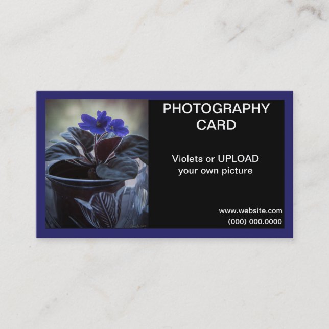 Picture Purple Window Flower Violets  Business Card (Front)