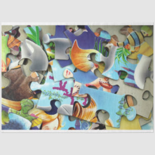 picture puzzle pieces tissue paper
