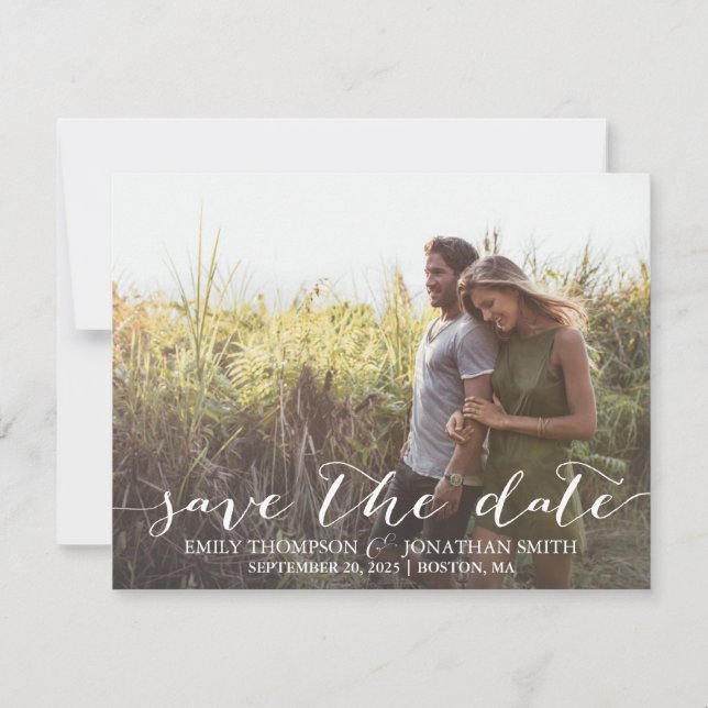 Picture Save the Date Cards Landscape, Rustic (Front)