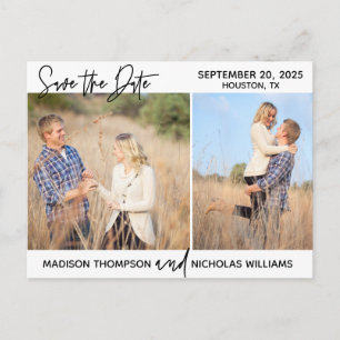 Picture Save The Date Postcard, Two Photos Postcard