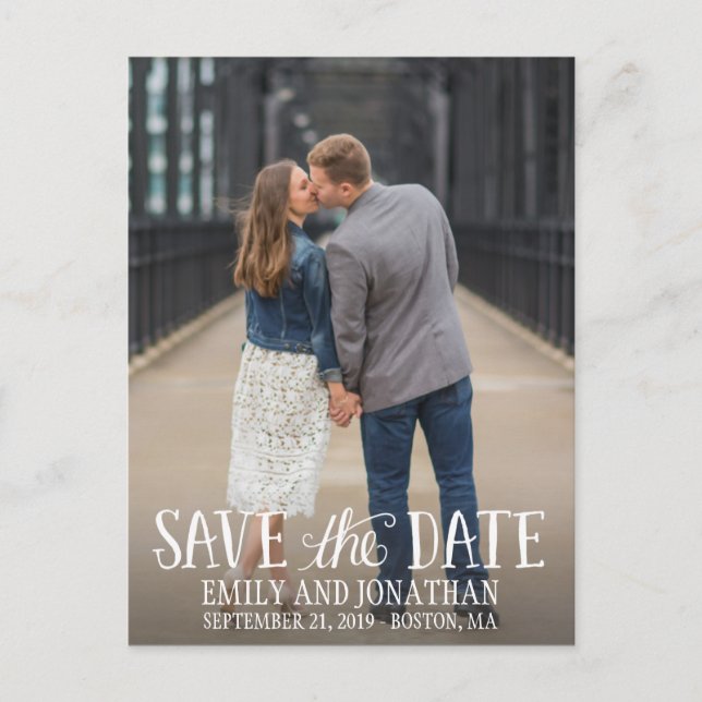 Picture Save The Date Postcard, Vertical Picture Postcard (Front)