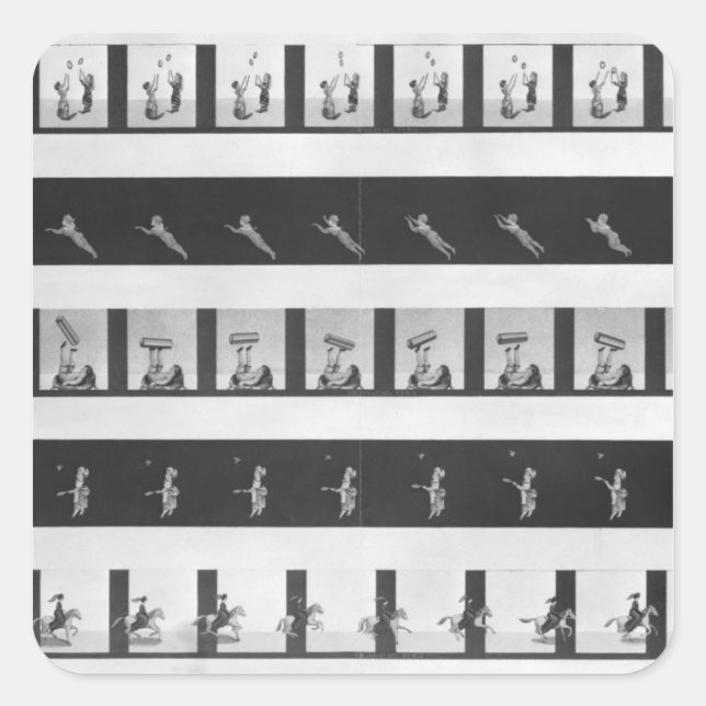 Picture strips for a praxinoscope square sticker (Front)