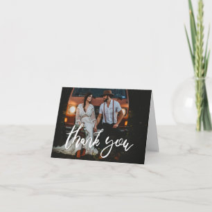 Picture White Handwriting Custom Folded Thank You Card