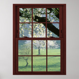 Picture Window Landscape - Cherry Blossoms Poster