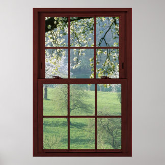 Picture Window Landscape - Cherry Blossoms. Poster