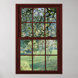 Picture Window Landscape - Cherry Blossoms. Poster