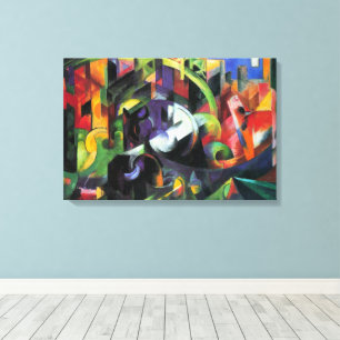 Picture with Cattle by Franz Marc, Vintage Art Canvas Print