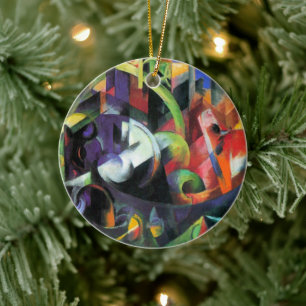 Picture with Cattle by Franz Marc, Vintage Art Ceramic Tree Decoration