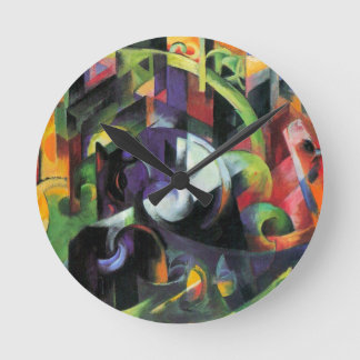 Picture with Cattle by Franz Marc, Vintage Art Round Clock